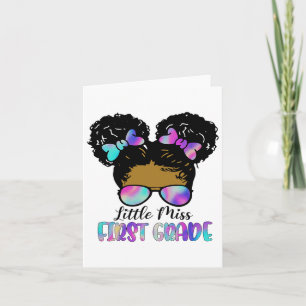 Little Miss 1st Grade Messy Bun CK to School Study Karte