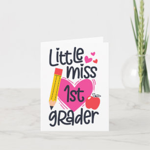 Little Miss 1st Grader Erster Tag Hallo Erster Gr Karte