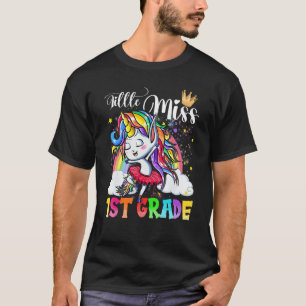 Little Miss 1st Niedlich Unicorn Girls First Day T-Shirt