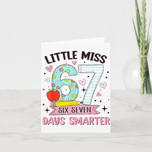 Little Miss 67 Days Smarter Coquette Bow 67th Day Karte (Vorderseite)