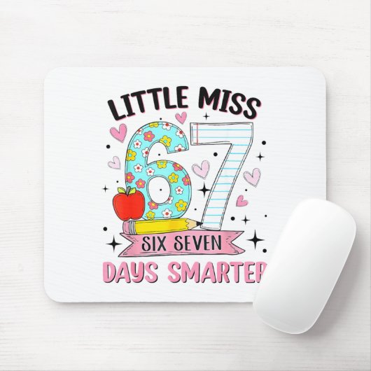 Little Miss 67 Days Smarter Coquette Bow 67th Day Mousepad (Mit Mouse)