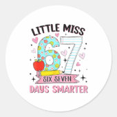 Little Miss 67 Days Smarter Coquette Bow 67th Day Runder Aufkleber (Vorderseite)