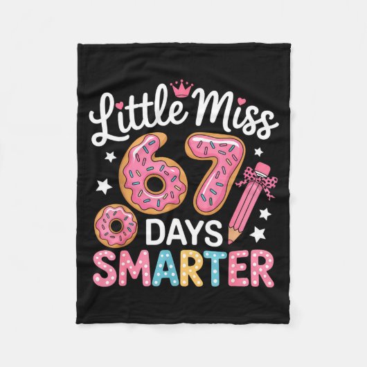 Little Miss 67 Days Smarter Kids Girls 67th Day Of Fleecedecke (Vorderseite)