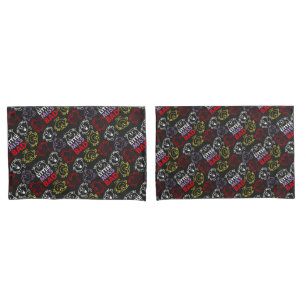 Little Miss Bad Black, Red & Yellow Pattern Kissenbezug