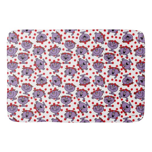 Little Miss Bad | Red Polka Dot Pattern Badematte (Vorderseite)