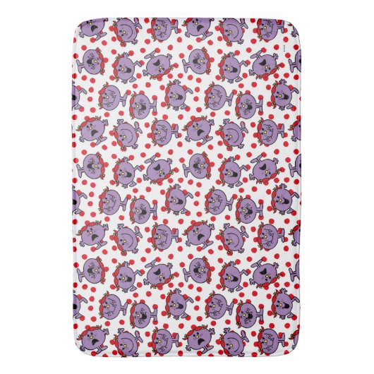 Little Miss Bad | Red Polka Dot Pattern Badematte (Vorderseite Vertikal)