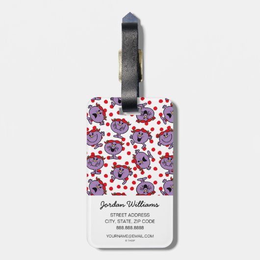 Little Miss Bad | Red Polka Dot Pattern Gepäckanhänger (Rückseite vertikal)