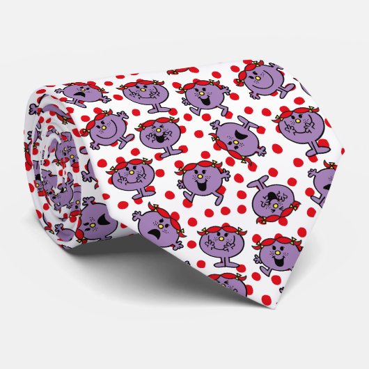 Little Miss Bad | Red Polka Dot Pattern Krawatte (Gerollt)