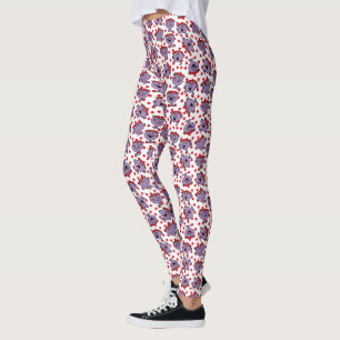 Little Miss Bad Red Polka Dot Pattern Leggings