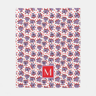 Little Miss Bad   Red Polka Dot Pattern   Monogram Fleecedecke