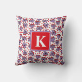 Little Miss Bad | Red Polka Dot Pattern | Monogram Kissen (Rückseite)