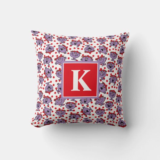 Little Miss Bad | Red Polka Dot Pattern | Monogram Kissen (Vorderseite)