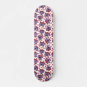 Little Miss Bad Red Polka Dot Pattern Skateboard