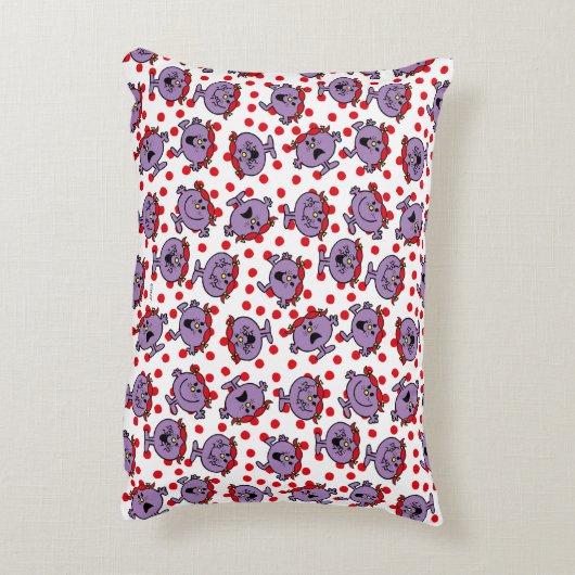 Little Miss Bad | Red Polka Dot Pattern Zierkissen (Rückseite(Vertikal))