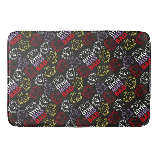 Little Miss Bad | Schwarzes, Rotes und Gelbes Must Badematte (Vorderseite)