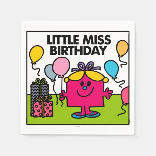 Little Miss Birthday | Geschenke & Balloons Serviette (Vorderseite)