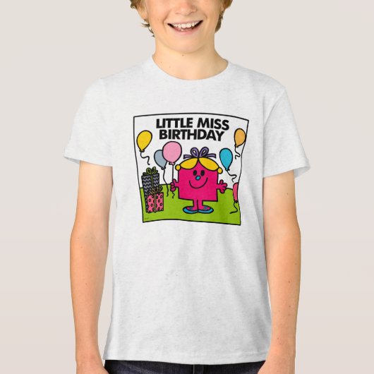 Little Miss Birthday | Geschenke & Balloons Tri-Blend Shirt (Vorderseite)
