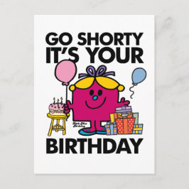 Little Miss Birthday Wird Go Shorty Version 34 Postkarte