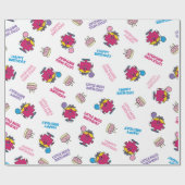 Little Miss Birthday With Pink Balloon Geschenkpapier (Flach)