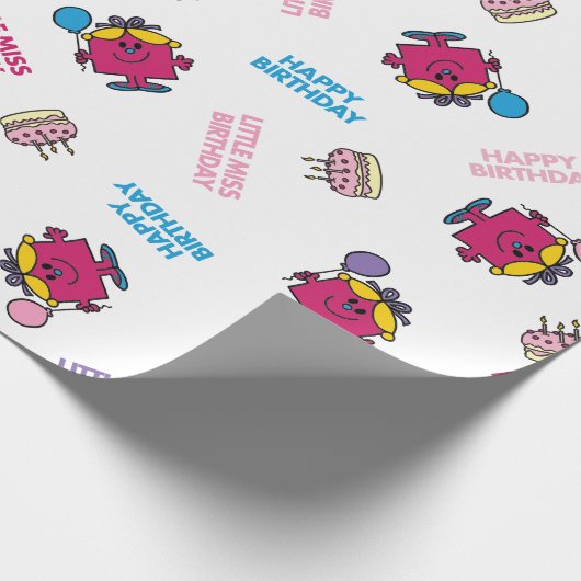 Little Miss Birthday With Pink Balloon Geschenkpapier (Ecke)