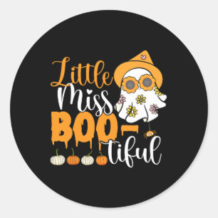 Little Miss Boo schön Niedlich Boo Ghost Halloween Runder Aufkleber