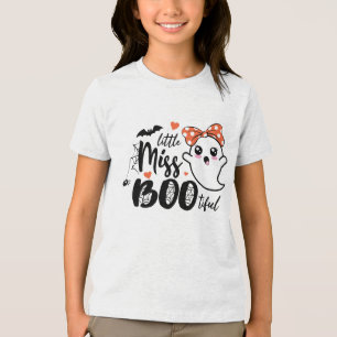 Little Miss Bootiful Spooky Fun Kids Halloween Tri-Blend Shirt
