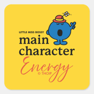 Little Miss Bossy Hauptfigur Energie Quadratischer Aufkleber