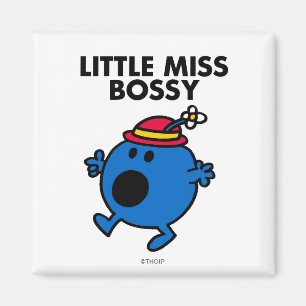 Little Miss Bossy Schwarze Schrift Magnet