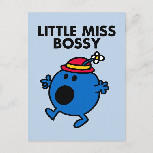 Little Miss Bossy | Schwarze Schrift Postkarte (Vorderseite)