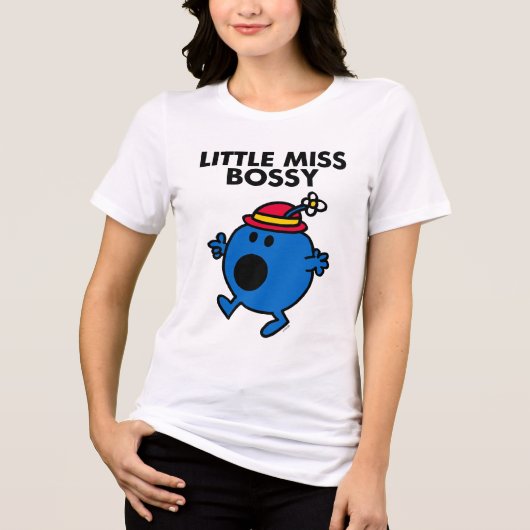 Little Miss Bossy | Schwarze Schrift Tri-Blend Shirt (Vorderseite)