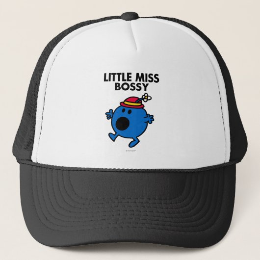 Little Miss Bossy | Schwarze Schrift Truckerkappe (Vorderseite)