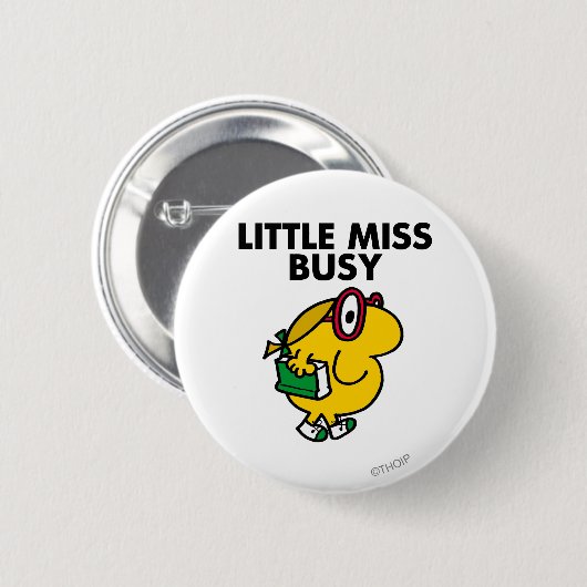 Little Miss Busy | Reading Time Button (Vorne & Hinten)