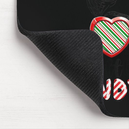 Little Miss Candy Cane Christmas Messy Bun Toddler Mousepad (Ecke)