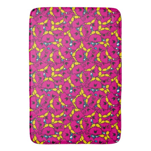 Little Miss Chatterbox | Hellrosa Muster Badematte (Vorderseite Vertikal)