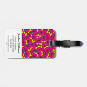 Little Miss Chatterbox | Hellrosa Muster Gepäckanhänger (Rückseite horizontal)