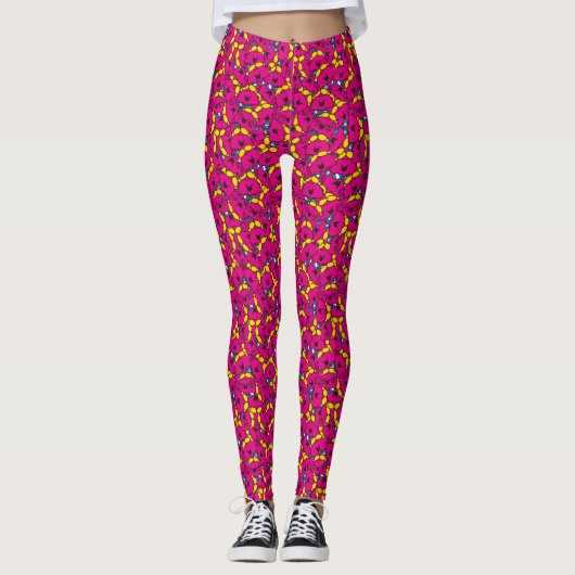 Little Miss Chatterbox | Hellrosa Muster Leggings (Vorderseite)