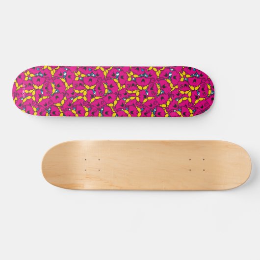Little Miss Chatterbox | Hellrosa Muster Skateboard (Horizontal)