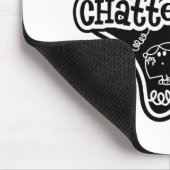 Little Miss Chatterbox | Schwarzer und weißer Star Mousepad (Ecke)