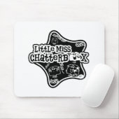 Little Miss Chatterbox | Schwarzer und weißer Star Mousepad (Mit Mouse)