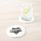 Little Miss Chatterbox | Schwarzer und weißer Star Sandstein Untersetzer (Seite)