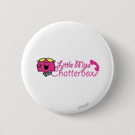 Little Miss Chatterbox | Telefonkabelschrift Button (Vorderseite)