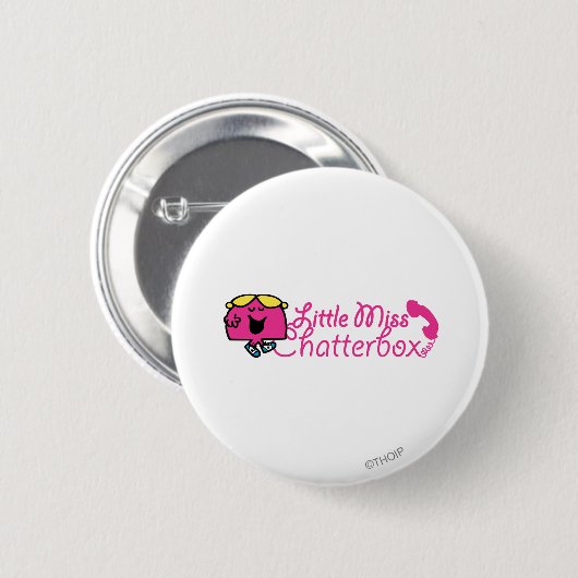 Little Miss Chatterbox | Telefonkabelschrift Button (Vorne & Hinten)