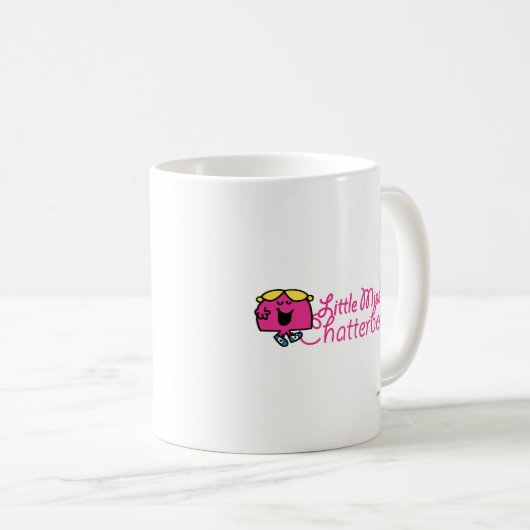 Little Miss Chatterbox | Telefonkabelschrift Kaffeetasse (VorderseiteRechts)