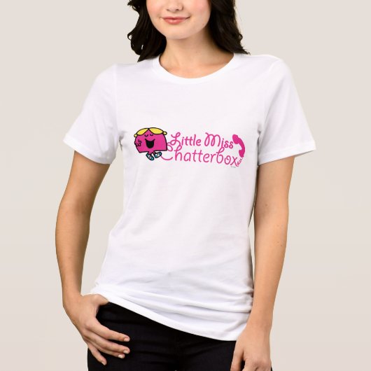 Little Miss Chatterbox | Telefonkabelschrift Tri-Blend Shirt (Vorderseite)
