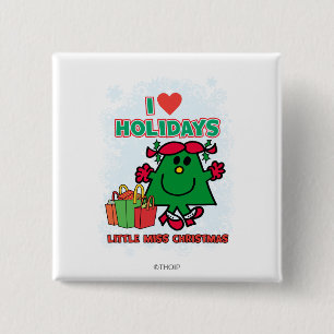 Little Miss Christmas I Liebe Urlaub Button