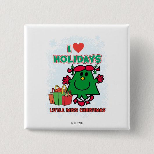 Little Miss Christmas | I Liebe Urlaub Button (Vorderseite)