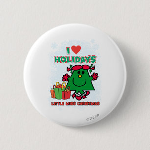 Little Miss Christmas I Liebe Urlaub Button