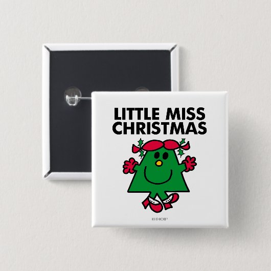 Little Miss Christmas Lächeln Button (Vorne & Hinten)