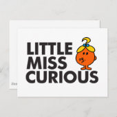 Little Miss Curious | Schwarze Schrift Postkarte (Vorne/Hinten)