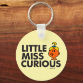 Little Miss Curious | Schwarze Schrift Schlüsselanhänger (Rückseite)